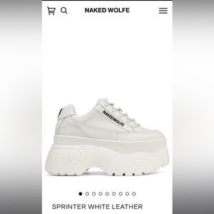 Naked Wolfe Sprinter White Leather Platform Sneakers.Perfect condition worn once